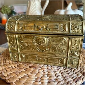 Art Nouveau Brass Letter Box For Desk